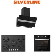 Resim Silverline Siyah Cam Ankastre Set (3472 Bold 60+cs5365b01+bo6504b01) 