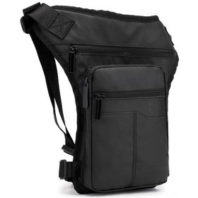 Resim Tenfowee Su Geçirmez Nylon Outdoor Spor Çanta - Bisiklet, Kamp, Yürüyüş İçin Ayarlanabilir Bel/bacak/omuz Çantası - 7.9" Tablet Ve Günlük Gereçler İçin Yerli Siyah 