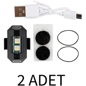 Resim otovoo Motor Drone Uçak Kanadı Çakarlı Led Şarjlı Kablosuz Mini 2 Adet 