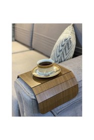 Resim abnturk 1 Adet Koltuk Kenarı Ahşap Katlanabilir Yan Sehpa Amerikan Servisi 