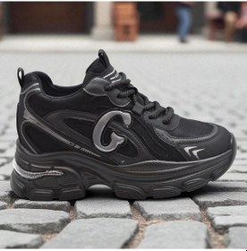 Resim Full Ortopedik Taban Günlük Kadın Spor Ayakkabı Kalın Taban İçten Dolgu Taban Guja 24k450 Siyah 