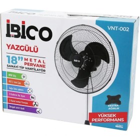 Resim 18 Inç 45.7cm Sanayi Tipi Ayaklı Vantilatör 3 Kademe Hız - 3 Metal Kanat 80W 140CM Yükseklik VNT-002 