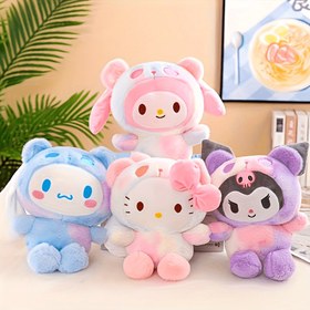 Resim For Kuromi ve for cinnamoroll için ve Sevimli Kedi ve Melody Peluş Oyuncak Seti - Mavi, Mor, Pembe ve Çeşitli Renklerde Yumuşak Polyester Elyaf Anime Yastık Oyuncakları - Gençler ve Hayranlar için Mükemmel Noel Hediyesi ve Koleksiyon 