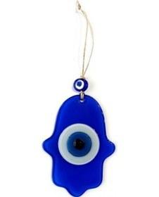 Resim Nazar Boncuklu Renk Fatma Ana Bereket Eli Cam Duvar Süsü 