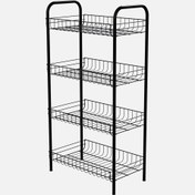 Resim Metaltex 4 Katlı Metal 24x80x6 cm Sebzelik Siyah 
