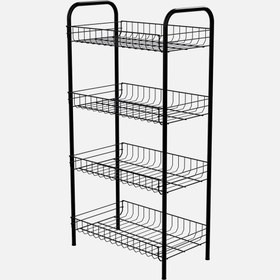 Resim Metaltex 4 Katlı Metal 24x80x6 cm Sebzelik Siyah 