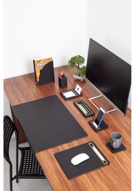 Resim Turgut Office Paris Deri Sümen Takımı Siyah 8 Parça 
