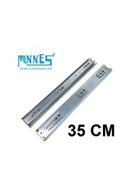 Resim Minnes 35 cm Tam Açılım Teleskopik Mobilya Çekmece Rayı 36 Mm Gri 