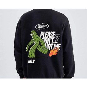 Resim Unisex Oversize No7 Sweatshirt Siyah 