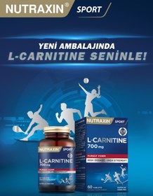 Resim Nutraxin L-Carnitine 700 mg 60 Tablet | 700 mg L-Karnitin | Enerji & Yağ Metabolizması Desteği 