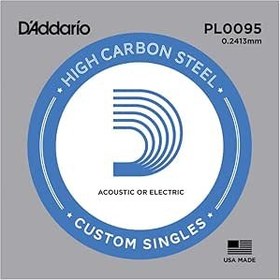 Resim D'Addario PL0095 Plain Steel Elektro ve Akustik Gitar Tek Tel (9.5) 