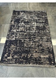 Resim Modern Halı Siyah Zeminli Salon Oturma Ve Antre Halısı Siyah 