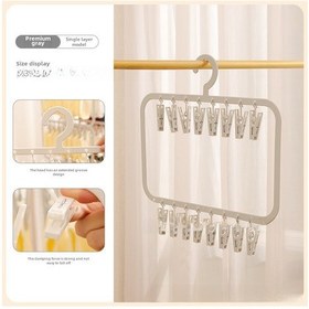 Resim Springsun Ev İçin Çok Amaçlı Giyim/çorap Kurutma Klipsi - 16 Klipslü Tek Katlı Yüksek Kaliteli Plastik Organizer Gri Diğer 