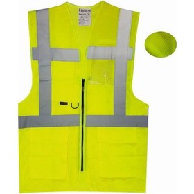 Resim Ikaz Yeleği Cepli Fileli Uniwest Uw 220 Sarı 