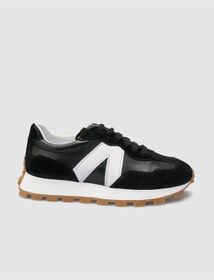 Resim Cabani %100 Hakiki Deri Siyah Kadın Sneaker 