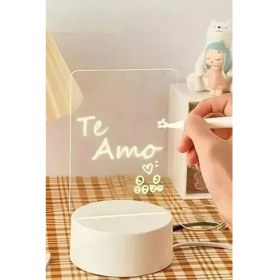 Resim LED Çizim Tableti Gece Lambası Kafe Sunum LED Işıklı Mini Yazı Tahtası Özel Kalemli 