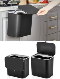 Resim TRUSTMODA 15 Litre Fonksiyonel Banyo Mutfak & Ofis Çöp Kovası - Askı Aparatlı-duvara Asılabilir-ergonomik Kapk 