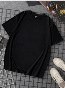 Resim İskelet Şimşek T-shirt - Siyah Baskılı Oversize Bisiklet Yaka Kısa Kol Tişört Siyah 