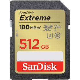 Resim Sandisk Extreme 512GB 180MB/s SD UHS-I 4K UHD Hafıza Kartı SDSDXVV-512G-GNCIN 