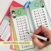Resim 14 Parça Çarpım Flash Kart Seti, Kendi Kendini Kontrol Etme & Puanlama - Saklama Halkası, Kuru Silinebilir Kalemler Dahil - Sınıf & Ev Öğrenimi İçin İdeal, Öğrenciler İçin Mükemmel Hediye 