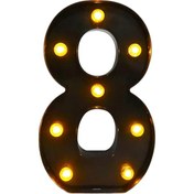 Resim Suntek Aydınlatılmış Marquee Sayı Işığı Doğum Günü 8 5,31x8,58x1,57 İnç 