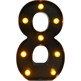 Resim Suntek Aydınlatılmış Marquee Sayı Işığı Doğum Günü 8 5,31x8,58x1,57 İnç 