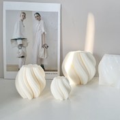 Resim Soyut Geometrik Dalga Silikon Mum Kalıbı - Bükülmüş Spiral Aromaterapi El Sanatları Kalıplama Aracı 