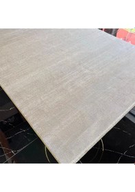 Resim Sanat Halı Doku 3750 Vizon Gri Düz Modern Salon Halısı 