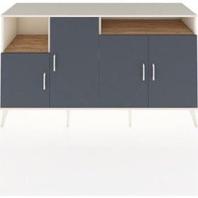 Resim Hyperion Konsol 5 Raflı 4 Kapaklı 176x44x99 Aytaşı-antrasit/çam Aytaşı-antrasit/çam 