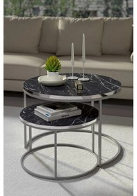 Resim Uslucan Alışveriş Orta Sehpa Ikili Lüx Specıal Gümüş Bendir Çok Renkli 