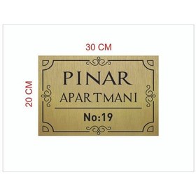 Resim Gold Apartman İsimliği Aparman Tabelası Metal Aliminyum 