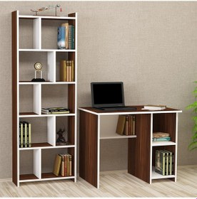 Resim Kalenderdekor1 Kalender Dekor Avel Snow 90 Cm Çalışma Masası Takımı Avs03 Beyaz - Ceviz 