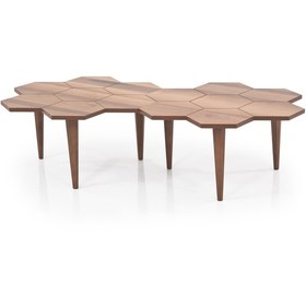 Resim Petek Ceviz Orta Sehpa 