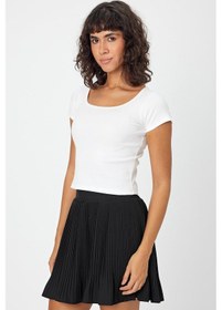 Resim Alexandergardı U Yaka Slim Fit Crop T-shirt B24-0096 001 