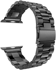 Resim Microsonic Apple Watch Series 7 45mm için Metal Stainless Steel Kordon Siyah [Watch Series 7 45mm ile Uyumlu Kordon - Siyah] 