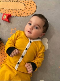Resim GÖKÇECİK TEKSTİL Salaş Oversize Bebek Tulum Pijama - Hardal 