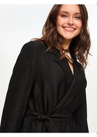 Resim Faik Sönmez Kendinden Dokulu Kimono Ceket S26kmn003 Us26kmn00310 Siyah 