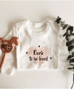 Resim Tuğbababy Born To Be Loved Uzun Kol Organik Bebek Body Beyaz 
