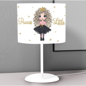 Resim instababyrooms Kıvırcık Saçlı Prenses Desenli Çocuk Odası Dijital Baskılı Çocuk Odası Masaüstü Abajur Avize 
