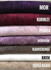 Resim Madame Blue Damarlı Kadife Süngerli Kaymaz Koltuk Çekyat Örtüsü - 482403059 