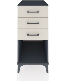 Resim Kronos Komodin 3 Çekmeceli 44x59x96 Antrasit-aytaşı Antrasit 