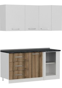 Resim Minar 165cm Köşe Mutfak Dolabı - Beyaz/dore K165-d2 