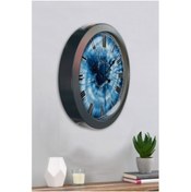 Resim Bahat Salon Ofis Duvar Saati Gri Metal Çerçeve 36 Cm 