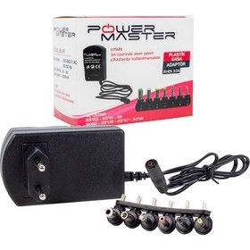 Resim Powermaster PM-18745 3 Volt - 12 Volt 3 Amper Çok Uçlu Ayarlı Kademeli Adaptör 