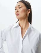 Resim Basic Poplin Gömlek Uzun Kollu Düğmeli Pamuklu 