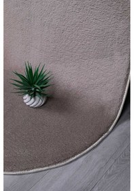 Resim Vl Oval Comfort Ponpon Saçaklı Peluş Post Yolluk Kahverengi Oval Kahverengi Saçaksız 