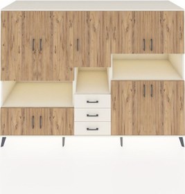 Resim Kronos Dolap 13 Raflı 3 Çekmeceli 9 Kapaklı 220x59x163 Aytaşı-çam Aytaşı-çam/aytaşı 