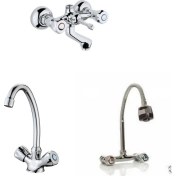 Resim ARÇE Klasik Çevirmeli Banyo + Kuğu Evye Ve Spiralli Lavabo Bataryası 