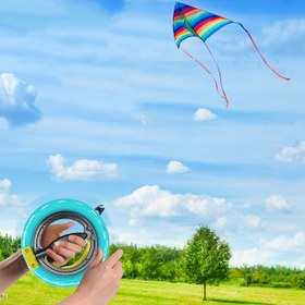 Resim 1 Adet Profesyonel Açık Hava Uçurtma Makarası - 100m/150m/200m İp ile Mavi Ergonomik Tutma Tekerleği, Dolaşmaz Kontrol için Kompakt Tasarım, Kayak ve Paraşüt Uçuşu için Akıcı Sarım Aracı 