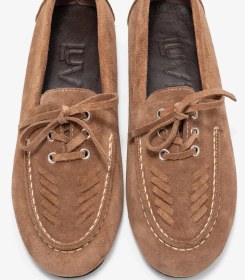 Resim Luvi Shoes Lorven Toprak Süet Hakiki Deri Bağcıklı Kadın Loafer Ayakkabı Toprak 